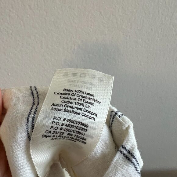 WILFRED Aritzia Cream Striped Linen Paperbag High Rise Glas Shorts Womens Small - Picture 6 of 7